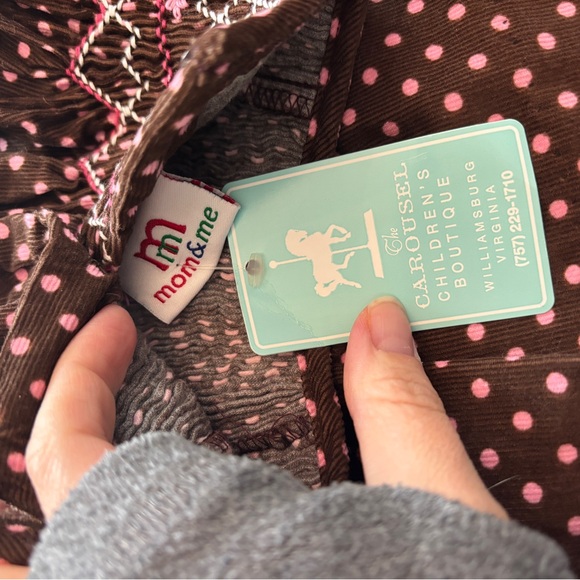 Brown Polka Dot Long Sleeve Dress - Picture 2 of 4